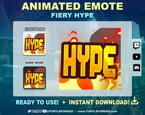 ANIMATED Hype Emote Fiery Hype Emote Animated Streamer Emote for Twitch, Discord, and Youtube ...