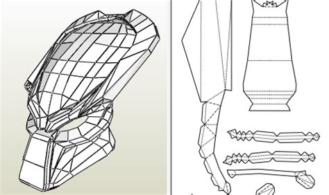 Casco De Depredador In Pepakura Pdo