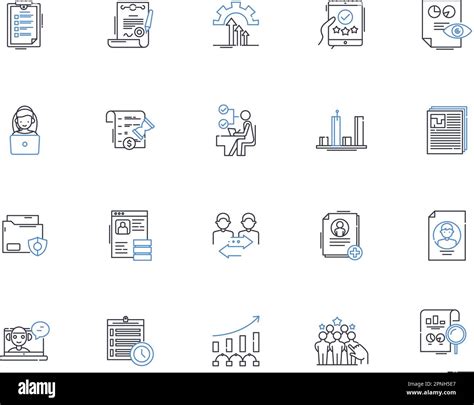 Inspection Line Icons Collection Analysis Audit Check Detection