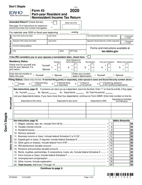 Form 43 Efo00091 2020 Fill Out Sign Online And Download Fillable