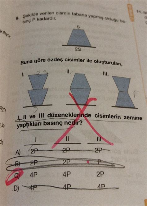 Lütfen çözer misiniz anlatarak 8 sinif fen basinc sorusudur Eodev