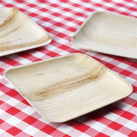 Pack Eco Friendly Palm Leaf Disposable Square Dinner Plates