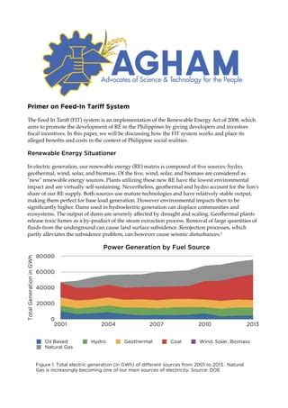 Agham Feed In Tariff System Briefer Pdf