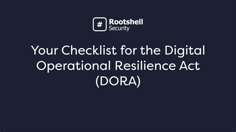 Quick Guide To Dora Compliance Rootshell Security