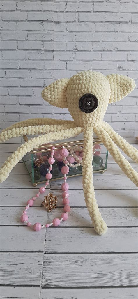 One Eye Octopus Crocheted Coral Squid Plush Coraline Etsy