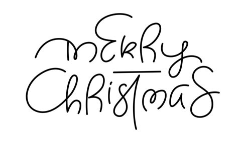 Merry Christmas Hand Lettering Calligraphy Text Isolated On White