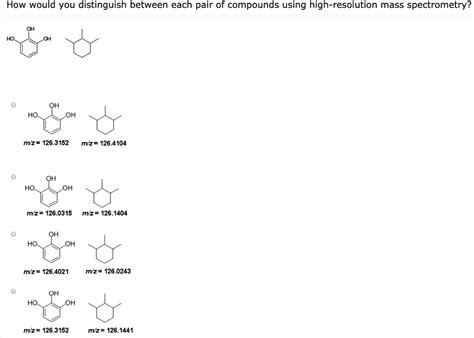 Solved How Would You Distinguish Between Each Pair Of Compounds Using