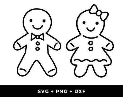 Gingerbread Line Art Gingerbread Svg Png Dxf Gingerbread Man - Etsy