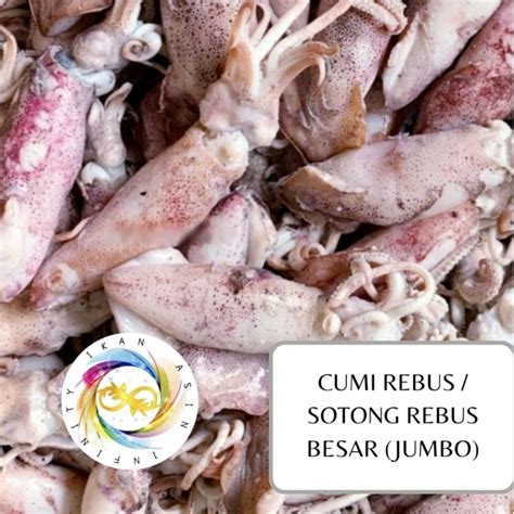 Jual Ikan Asin Cumi Rebus Sotong Rebus Besar 1000 Gram 1 Kg