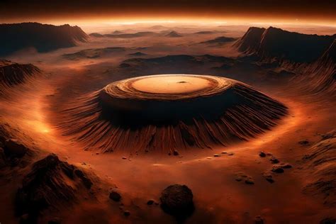 Premium Photo A Pretty Sight Of A Huge Volcano On Mars Called Olympus Mons Which Is The