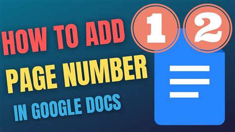 How To Add Page Number In Google Docs Youtube