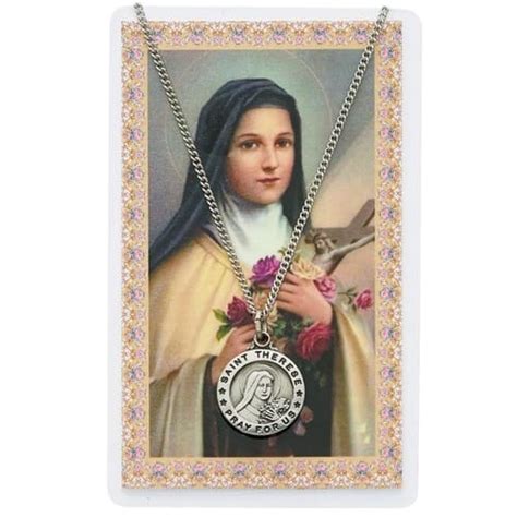 St Therese Medal With Prayer Card The Catholic Company