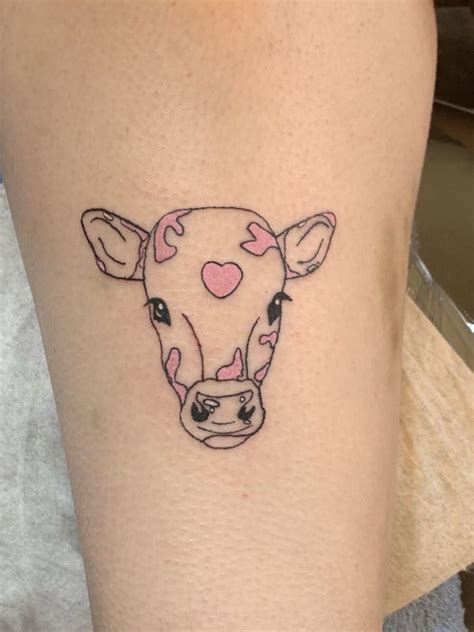 Pin By Pale Caffeine On Tattoo Inspo In Cow Tattoo Mini Tattoos