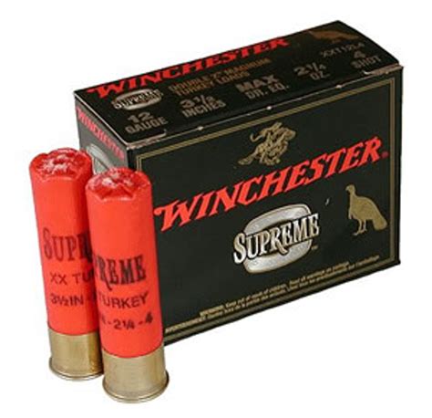 Winchester Supreme Double X Magnum Turkey 12 Gauge 3 1 2 5 Shot 2 1 4 Oz 10 Round Box Ammo