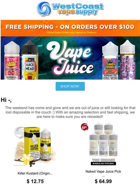 West Coast Vape Supply Time To Reload Your Vape Gear Happy Monday