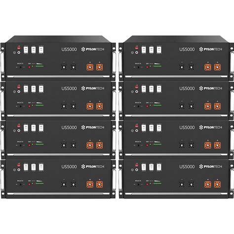 Pack 8x Batería de Litio 48V 4800Wh Módulo Pylontech US5000 CuencaSolar