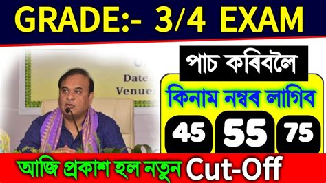 New Cut Off For Assam Direct Recruitment Grade Cut Off