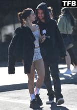 Addison Rae Sexy Seen Showing Off Her White Laced Lingerie After Lunch With Omer Fedi In Los