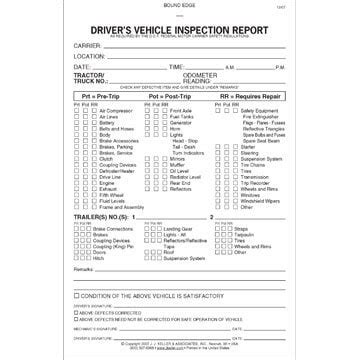 Detailed Driver S Vehicle Inspection Report With Pre Post Trip Ply