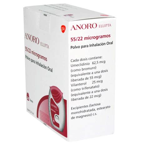 Anoro Ellipta Umeclidinio 625 Mcg Inhalador Bucal 30 Dosis