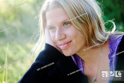 Sweden Skane Pensive Mature Woman Stock Photo Picture And Royalty