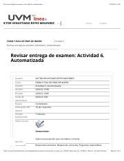 A 6VRM Pdf Revisar Entrega De Examen Actividad 6 Automatizada