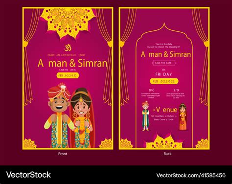 Premium Vector Indian Wedding Invitation Card Template Atelier Yuwa