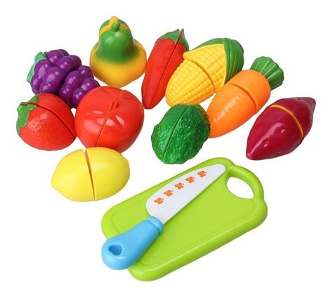 Juegos Didactico Niños Corta Frutas Vegetales 12 Piezas Mercado Libre