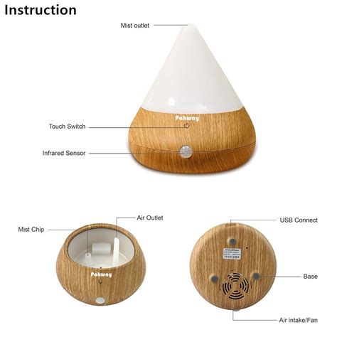 Pakway Smart Aromatherapy Essential Oil Diffuser Portable Ultrasonic