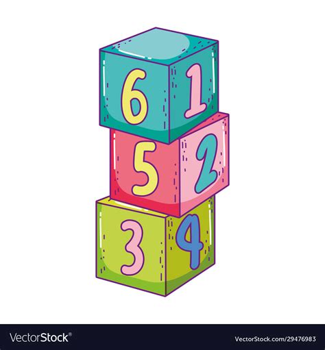 Toys pile cube blocks building cartoon Royalty Free Vector