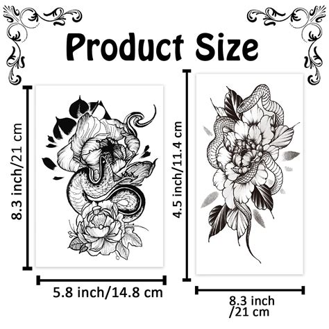 Cerlaza Temporary Tattoos For Women Adults Half Arm Sleeve Tattoos Semi