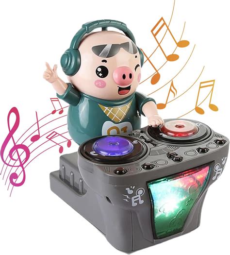 Dj Swinging Piggy Toy Dj Electric Music Dancing Pig Toy Dj Light Music