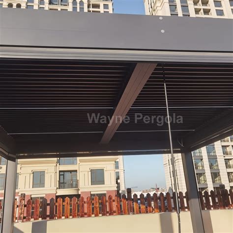 Sustainable Motorized Louver Roof Aluminium Pergola Pavilion For Bbq