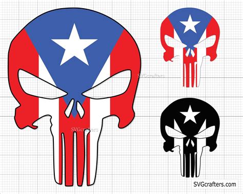 The Punisher Puerto Rico Svg Puerto Rican Svg Puerto Rico Etsy