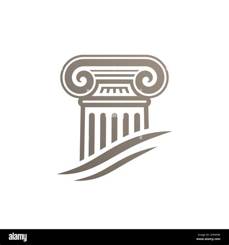 Stylized ionic column icon. Logo template design Stock Vector Image ...