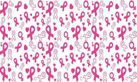 Breast Cancer Awareness Month Symbol Emblem Seamless Pattern Vector