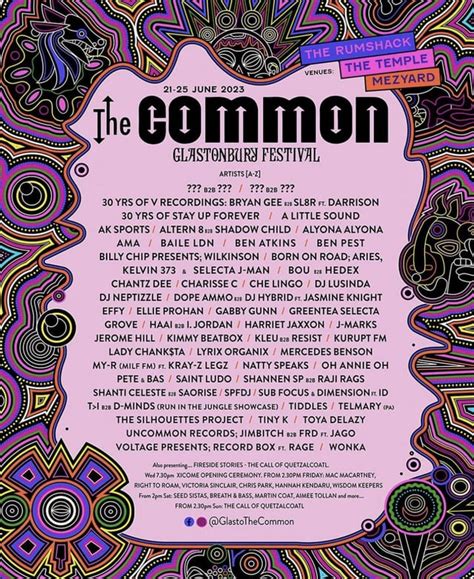 The Common Lineup Rglastonburyfestival