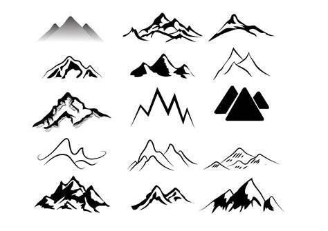 Black And White Abstract Mountains Pack Vector Download