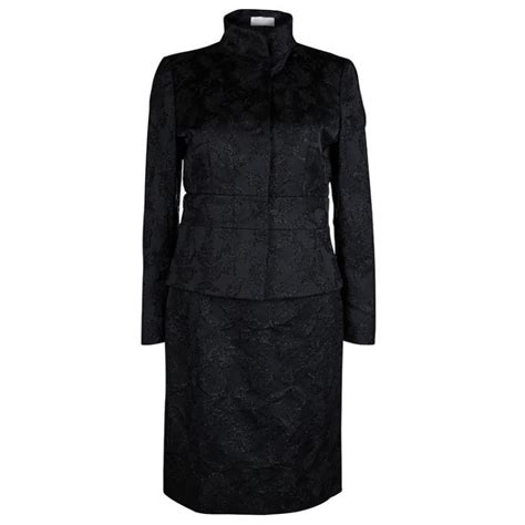 Valentino Black Floral Lurex Jacquard Dress And Blazer Set M Valentino