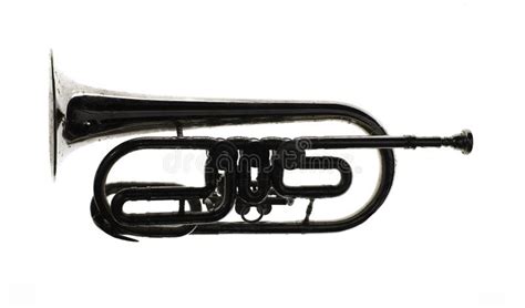 Vintage Silver Trumpet Isolated On White Stock Image Image Of Tenor