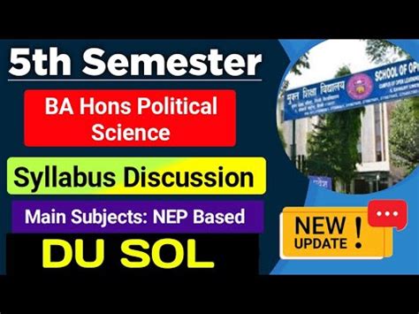 Sol Ba Hons Political Science Fifth Semester Syllabus Nep Du Sol Th