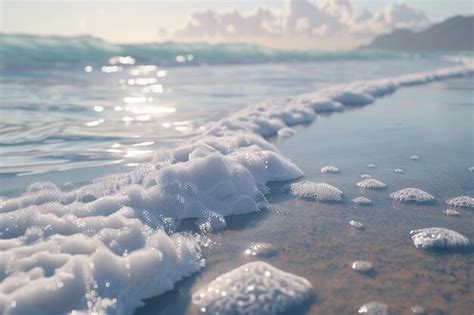 Premium Photo Gentle Waves Lapping Against A Sandy Beach Octane