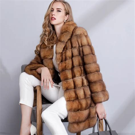 Buy Luxury Fur Coat Women High End Top Quality Winter Natural Fur Jacket Russia