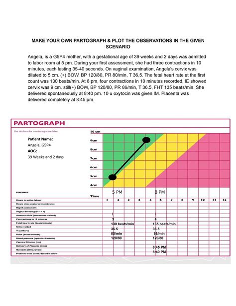 Partograph Activity Make Your Own Partograph Plot The