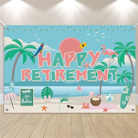 Buy 5 3ft Happy Retirement Banner Beach Theme Retirement Party