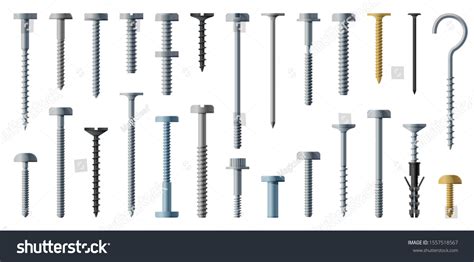 Metal Fasteners Cartoon Vector Set Iconvector Vector De Stock Libre