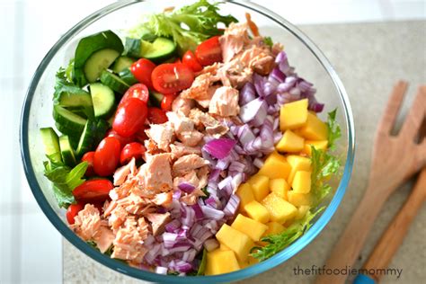 Salmon And Mango Salad With Lemon Mustard Dressing Fit Foodie Mommy