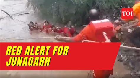 Junagadh Flood Like Situation Due To Heavy Rains Ndrf Rescues Several