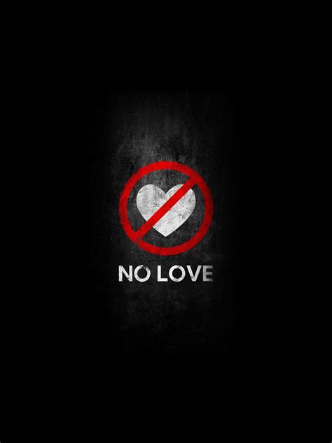 Download No Love White Heart Wallpaper