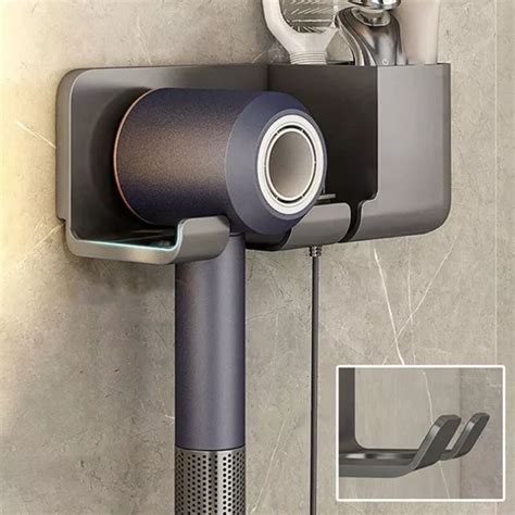 Punch Free Bathroom Wall Mounted Hair Dryer Holder Storage Rack